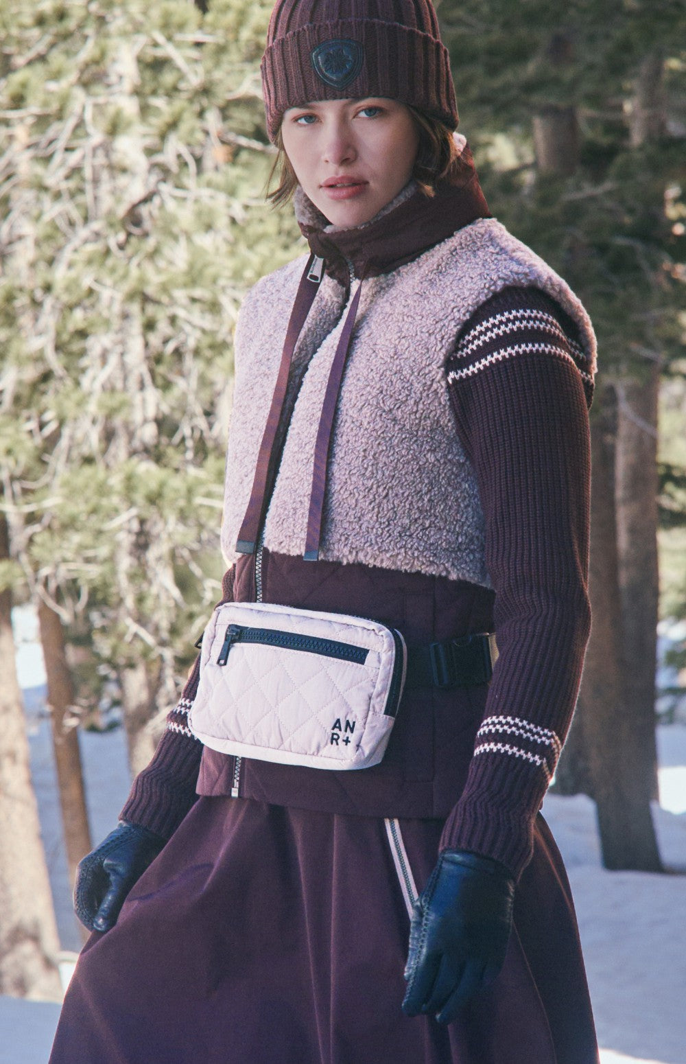 Sage Zip Vest | Fossil/Cabernet