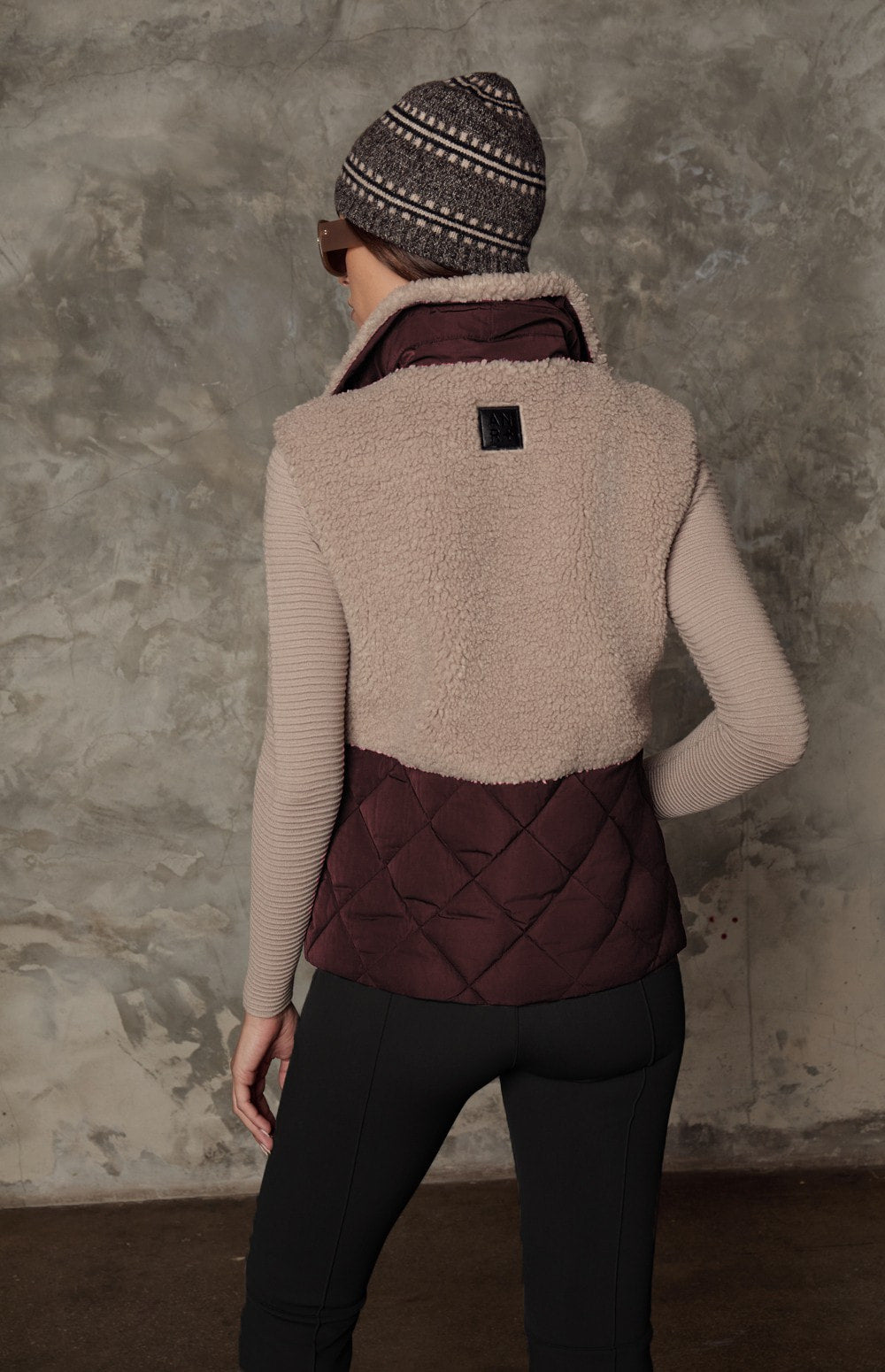 Sage Zip Vest | Fossil/Cabernet