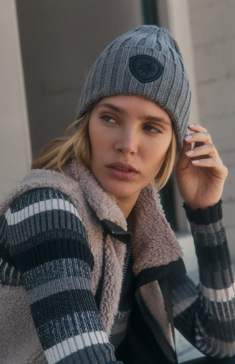 Alp N Rock Adel Rib Beanie, heather grey ribbed beanie for women
