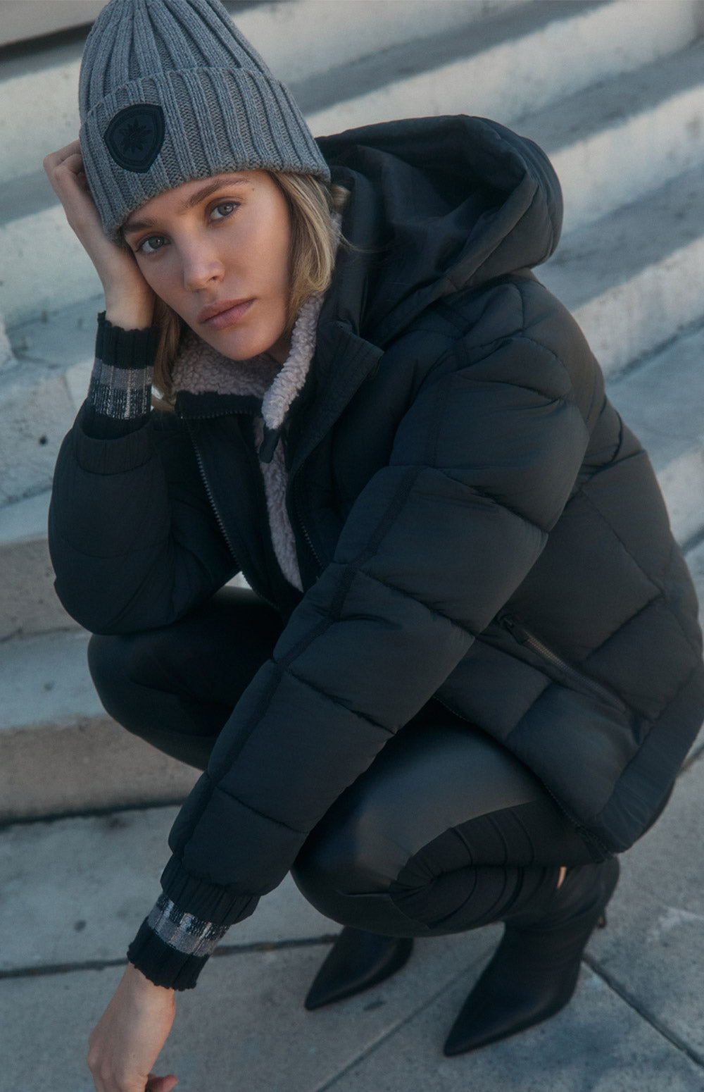 Alp N Rock Adel Rib Beanie, heather grey ribbed beanie for women