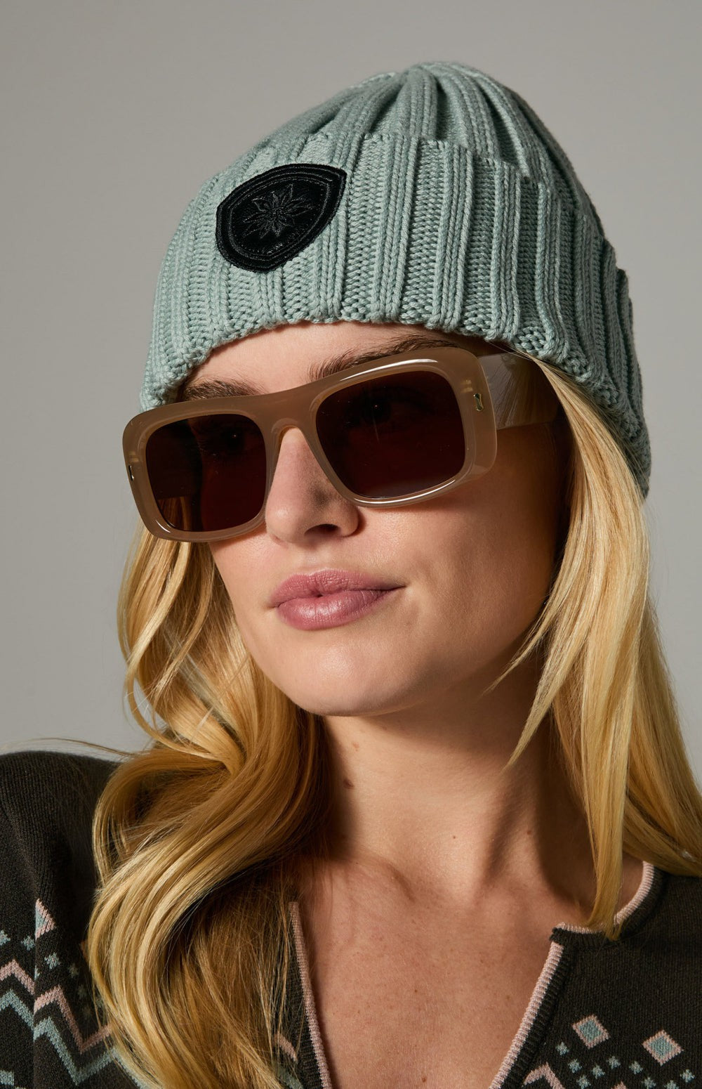 Alp N Rock Adel Rib Beanie, silver blue ribbed beanie for women