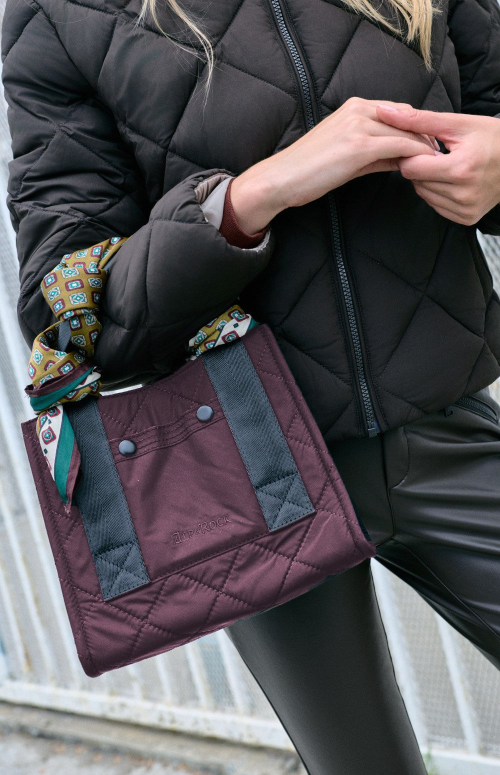 Alp N Rock Mini Tote Bag, dark red mini tote bag for women
