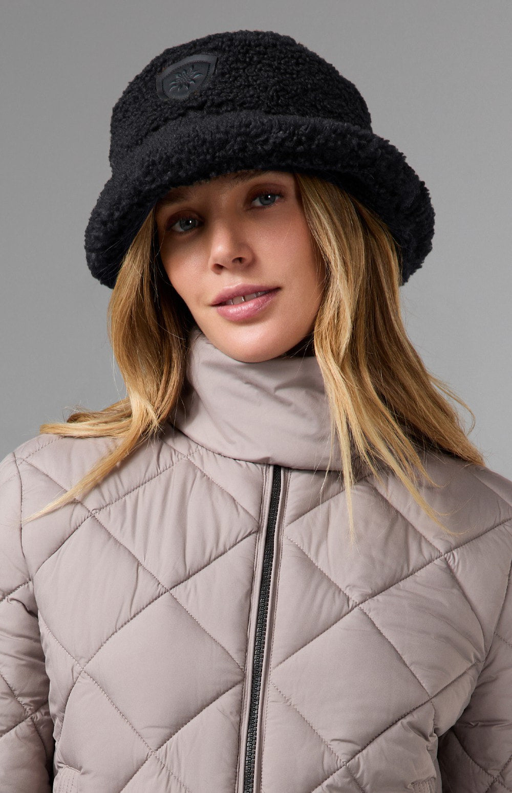 Alp N Rock Shearling Bucket Hat, warm black shearling bucket hat for women