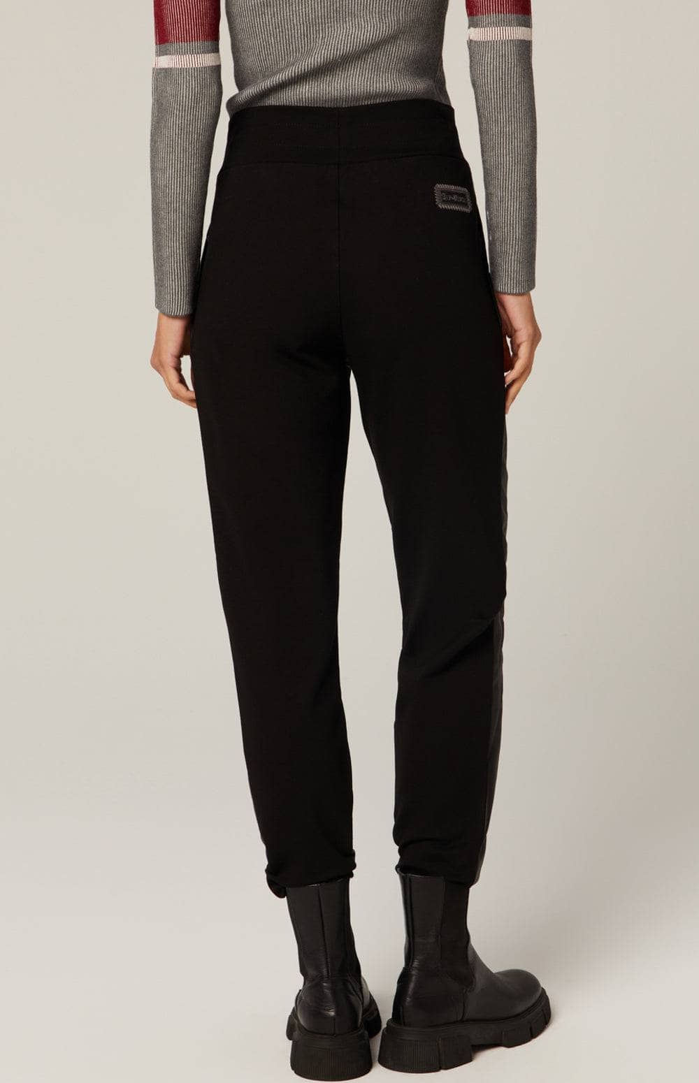 Finley Quilted Jogger by Alp N Rock, Women's Faux Leather Black Pants with Drawstring Waist and Pockets