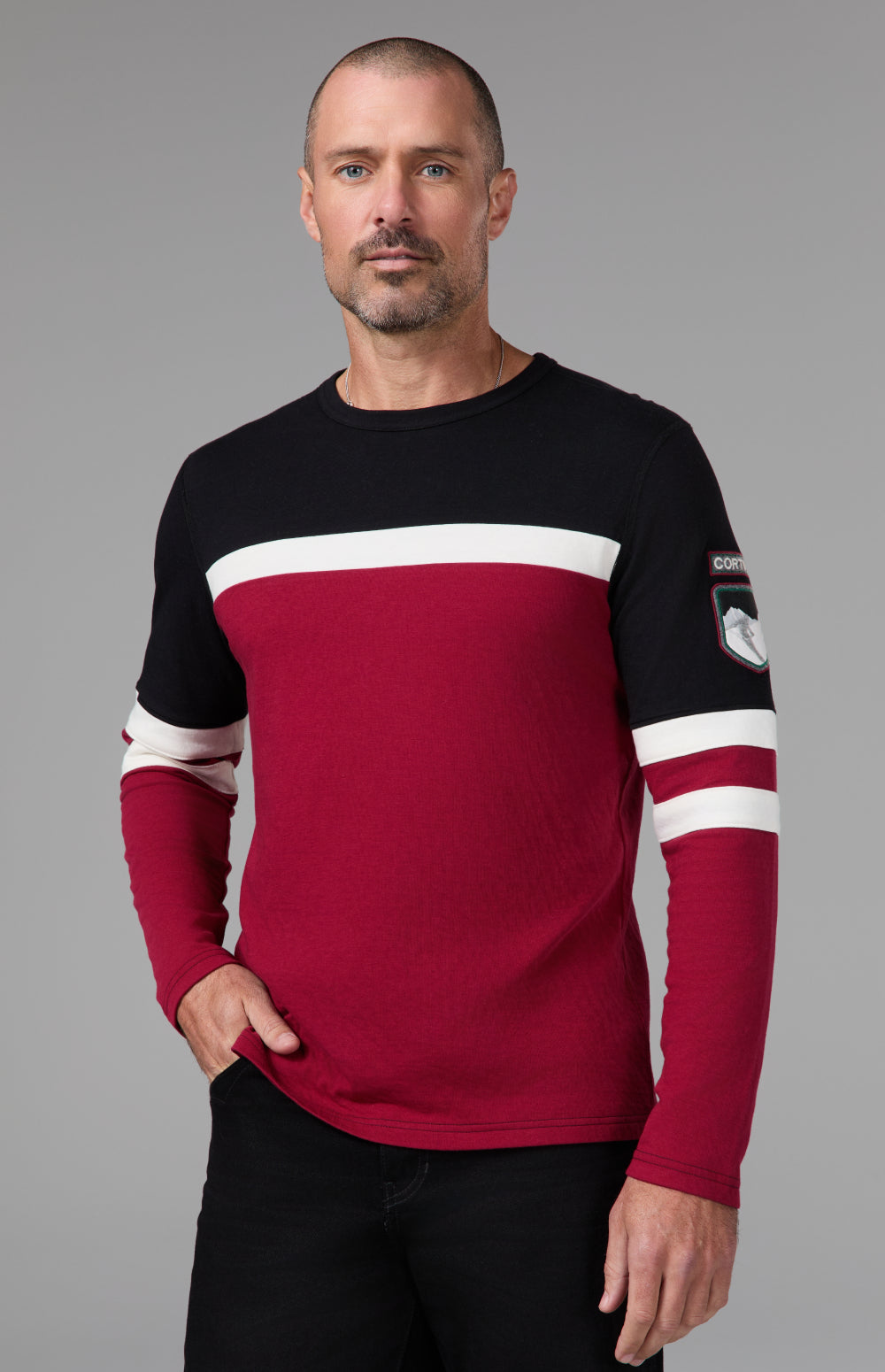 Cortina Downhill Ski Crew, Black | Alp N Rock Alp N Rock Mens Shirt Cortina Downhill Ski Crew | Black