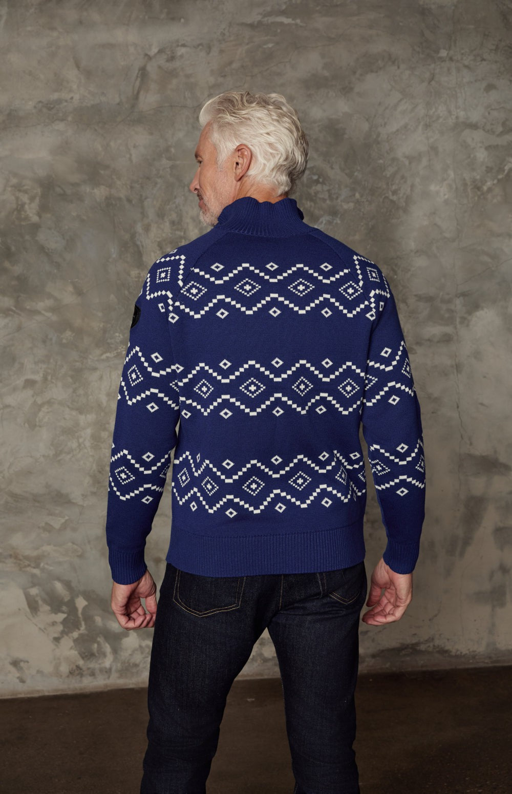 Brody 1/2 Zip Sweater, Deep Blue | Alp N Rock Alp N Rock Mens Sweater Brody 1/2 Zip Sweater | Deep Blue