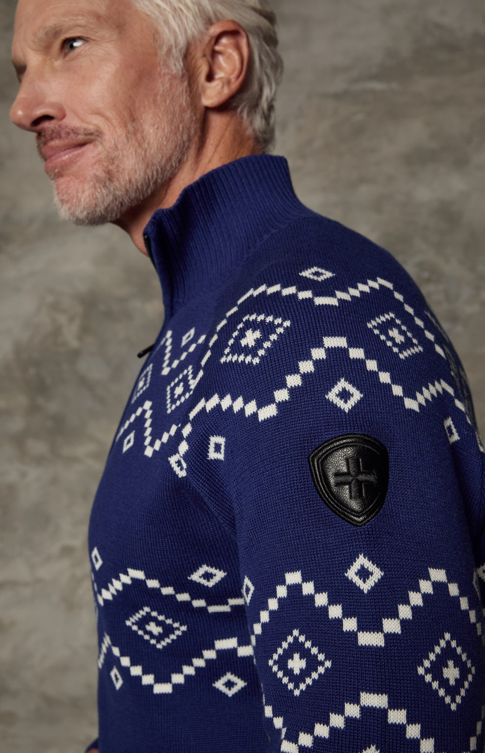 Brody 1/2 Zip Sweater, Deep Blue | Alp N Rock Alp N Rock Mens Sweater Brody 1/2 Zip Sweater | Deep Blue