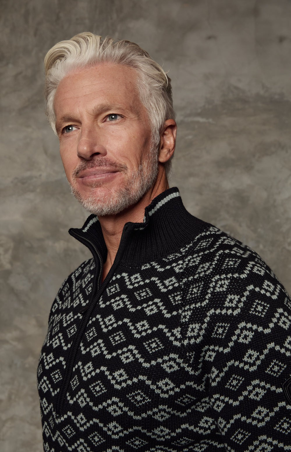 Leo Fairisle 1/2 Zip Sweater, Black | Alp N Rock Alp N Rock Mens Sweater Leo Fairisle 1/2 Zip Sweater | Black