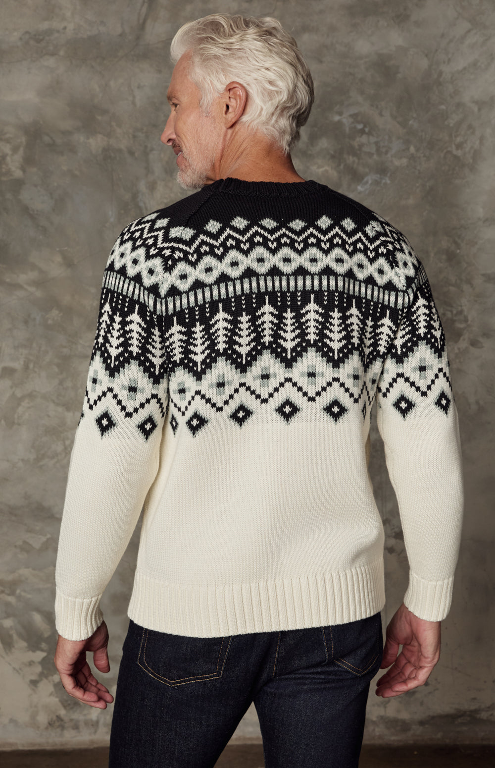 Sid Fair Isle Crewneck Sweater, Black | Alp N Rock Alp N Rock Mens Sweater Sid Fair Isle Crewneck Sweater | Black