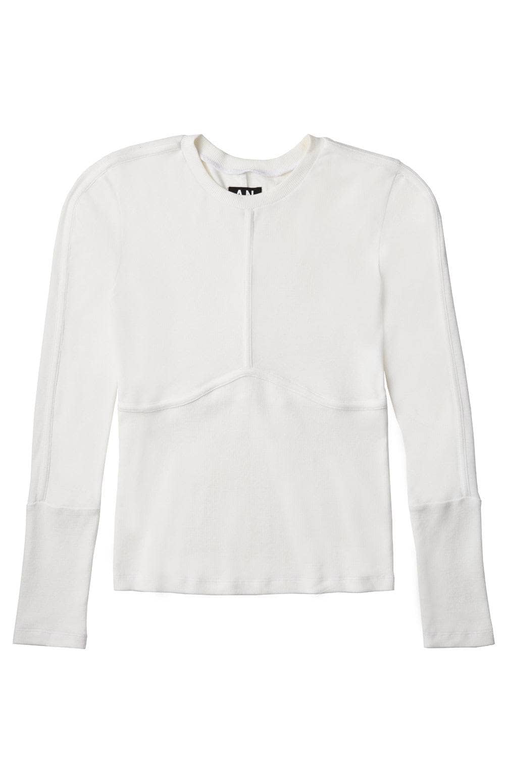 Delaney Knit Top by Alp N Rock, Women's Off White Kint Top with Stitching Detail at Chest