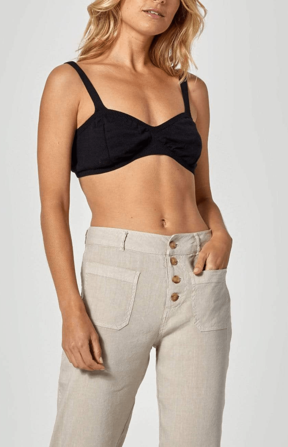 Alp N Rock Mara Bralette, Women's Black Knit Bra Top