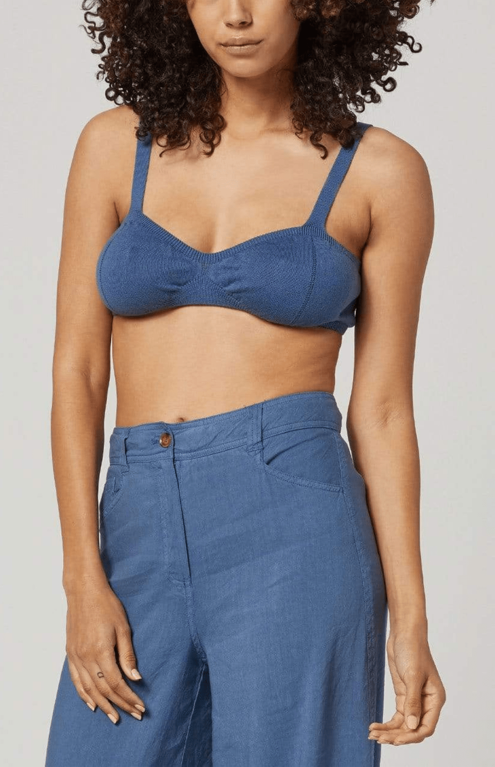Alp N Rock Mara Bralette, Women's Light Blue Knit Bra Top
