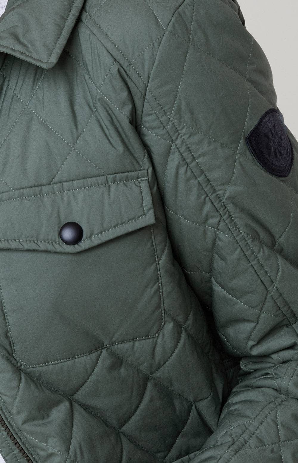 Field Jacket by Alp N Rock, Women's Green Quilted Field Jacket with Patch Pockets