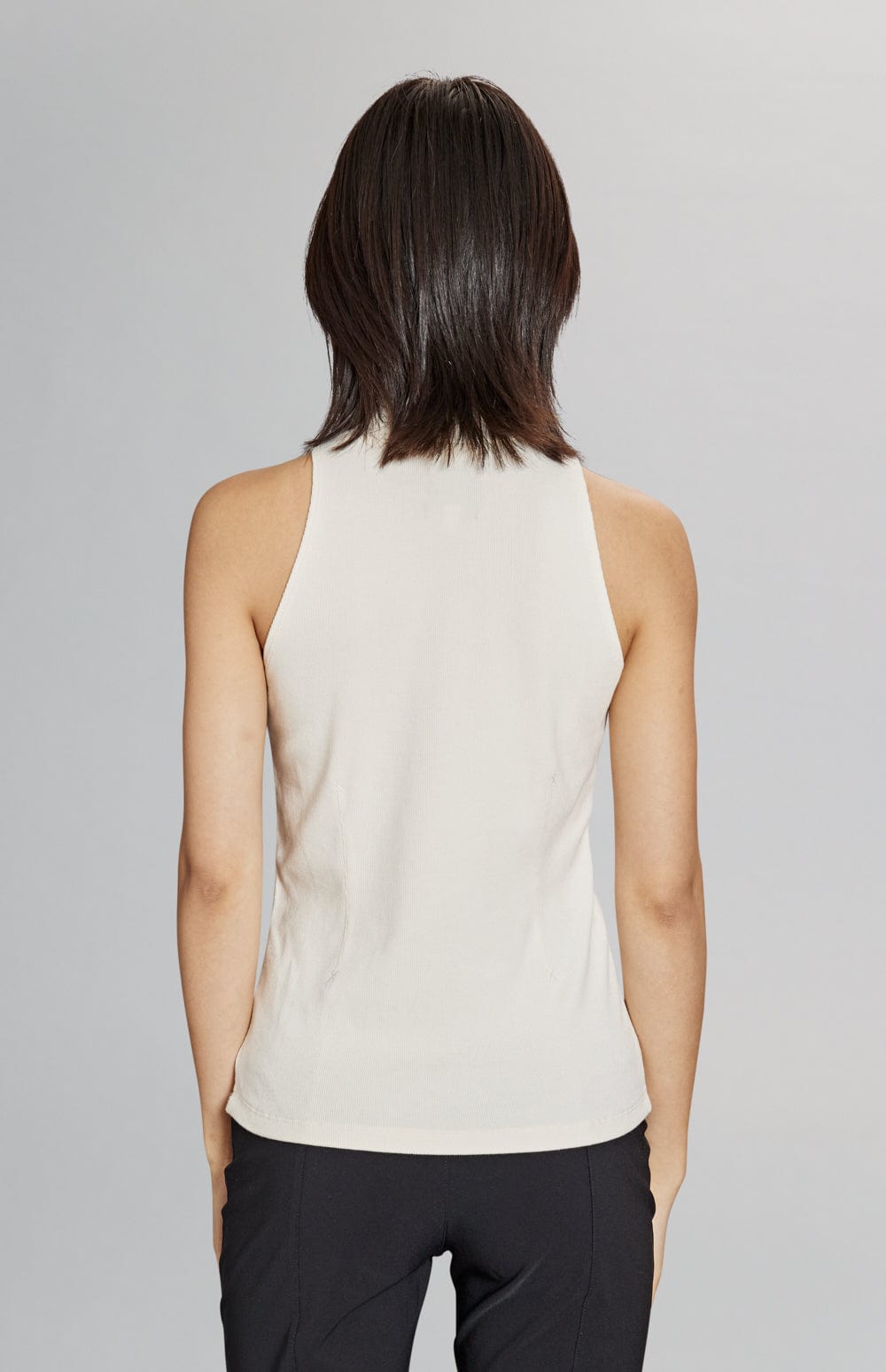 Marta Mock Neck by Alp N Rock, Women's White Long Sleeve Shirt with a Mock Neck and a Cropped Shrug Overlay