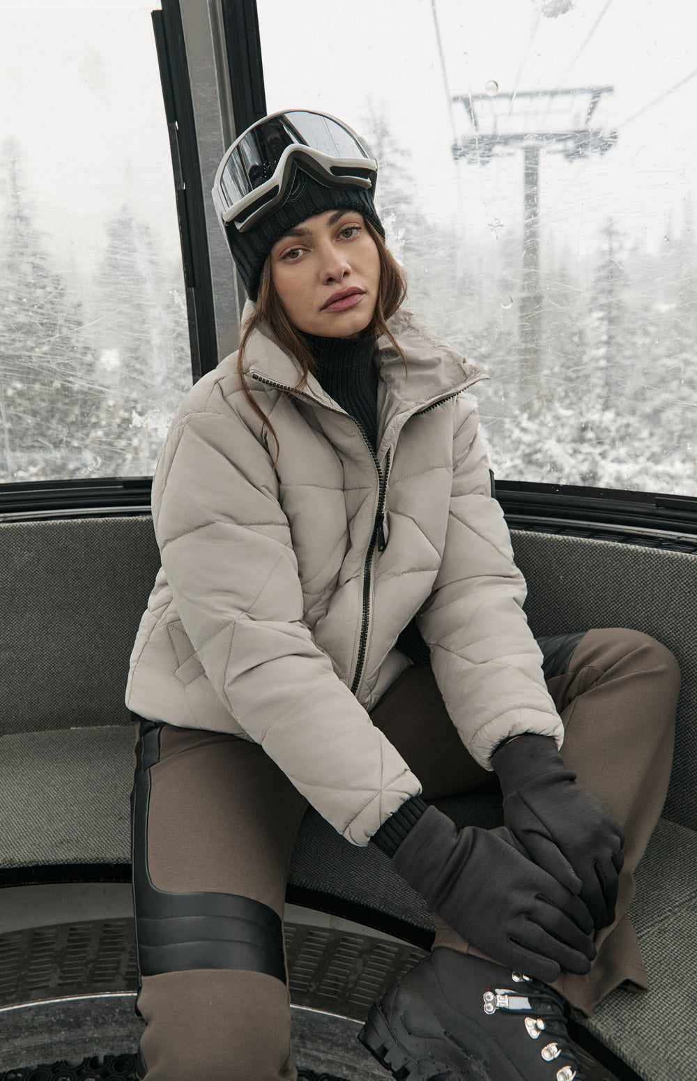 Alp N Rock Alta Puffer Jacket, beige puffer jacket for women