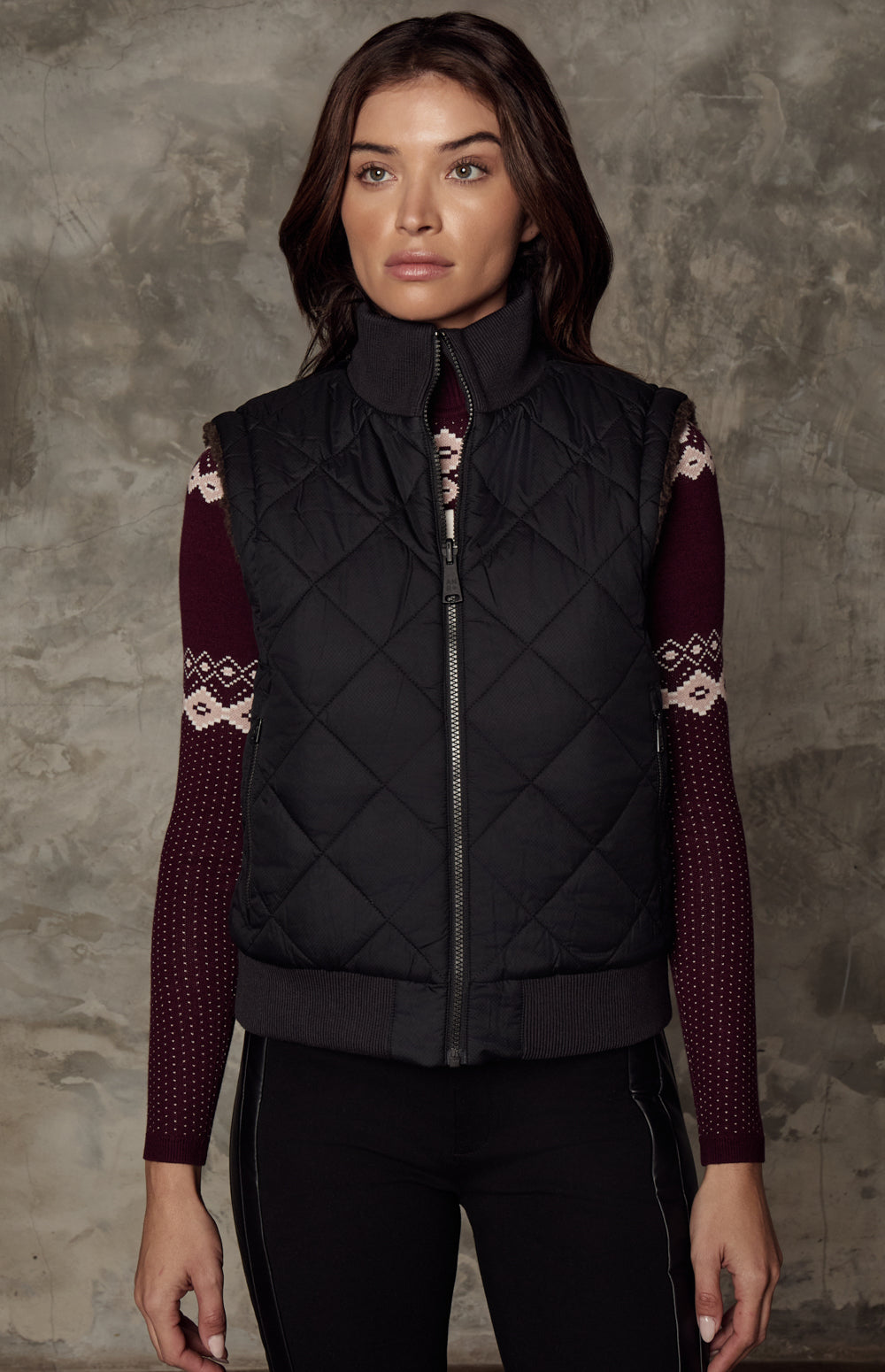 Atlas Quilted Reversible Vest, Coffee | Alp N Rock Alp N Rock Womens Outerwear Atlas Quilted Reversible Vest | Coffee