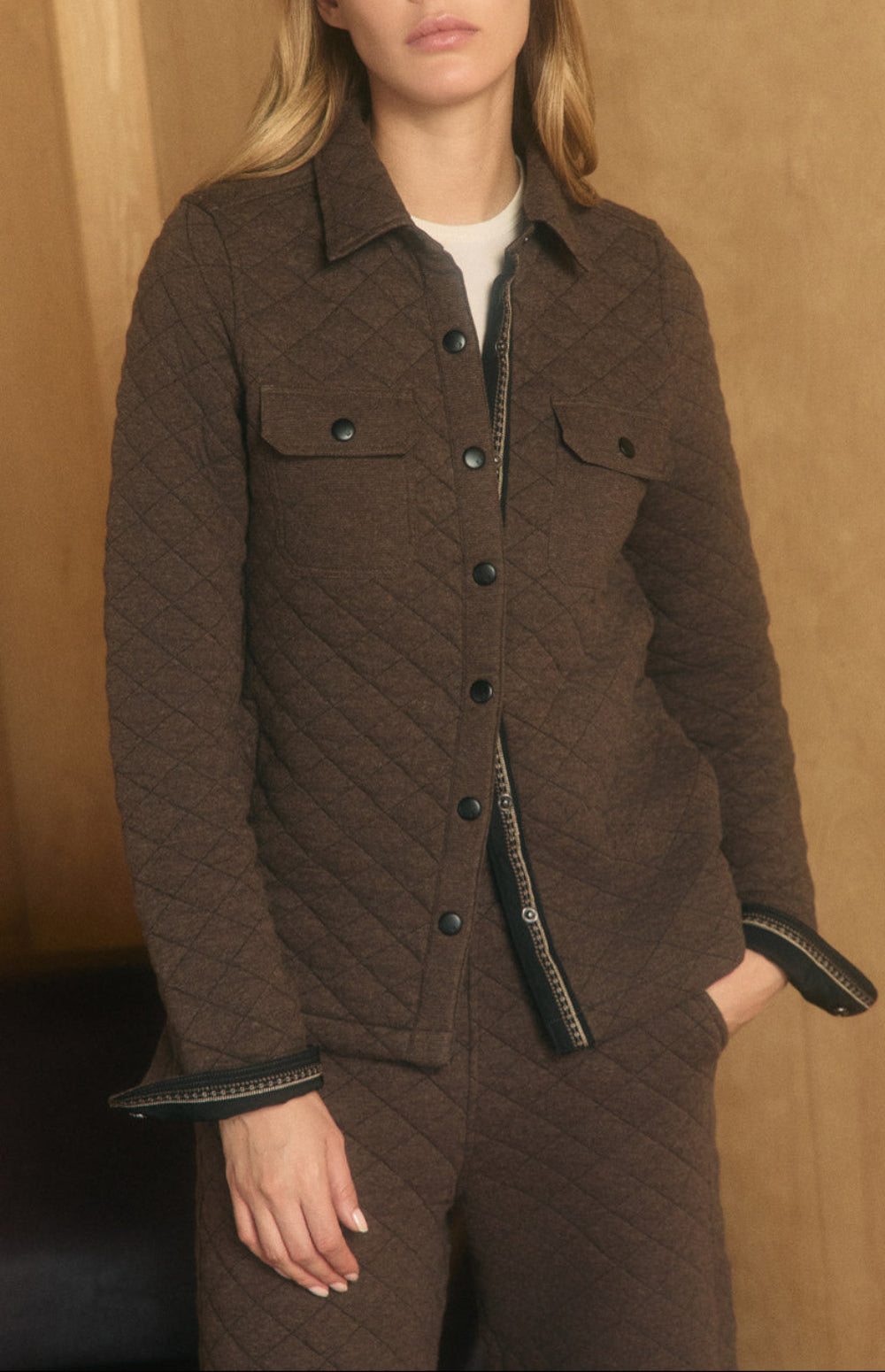 Alp N Rock Cambria Jacket, heather brown quilted shirt jacket for women