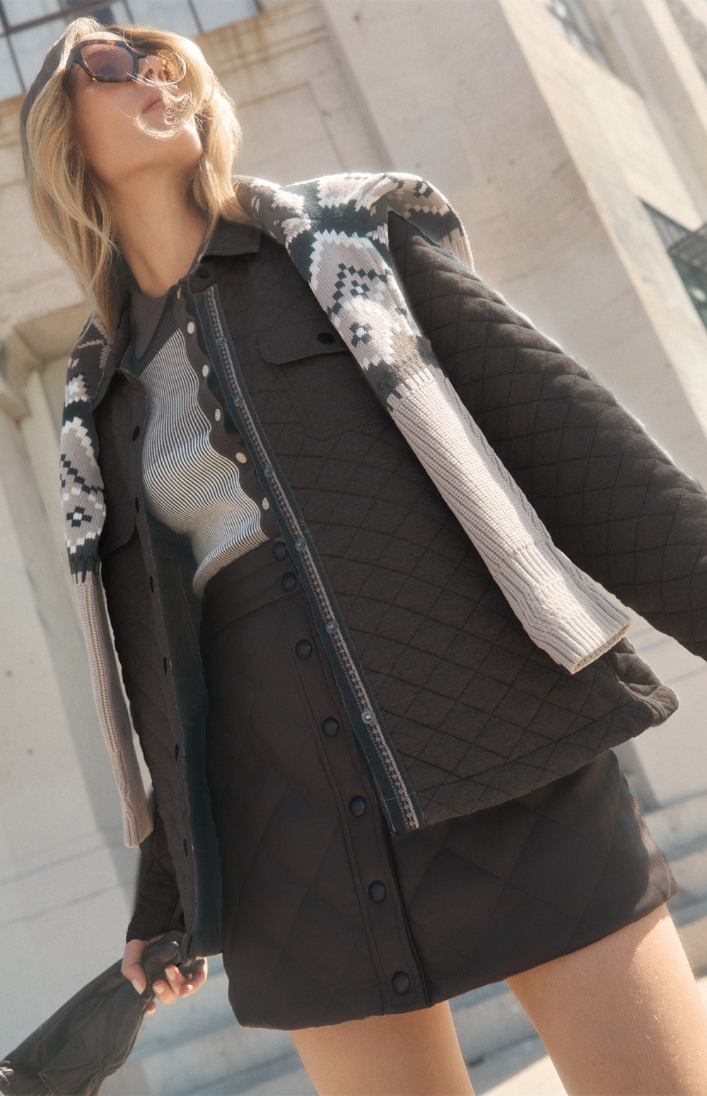 Alp N Rock Cambria Jacket, heather brown quilted shirt jacket for women