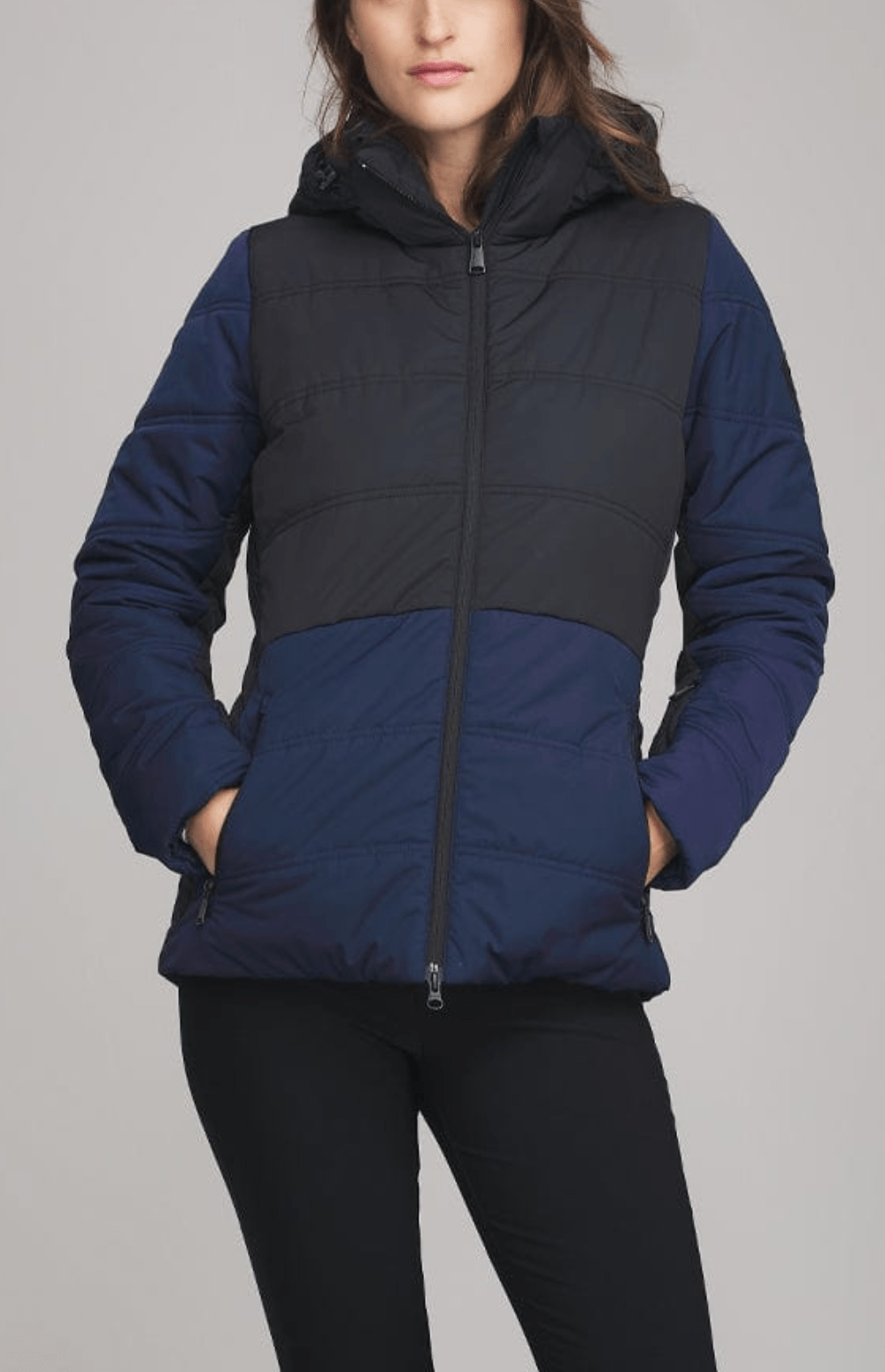 Alp N Rock Camille Puffer Jacket, Women's Navy Puffer Jacket with Black Accent