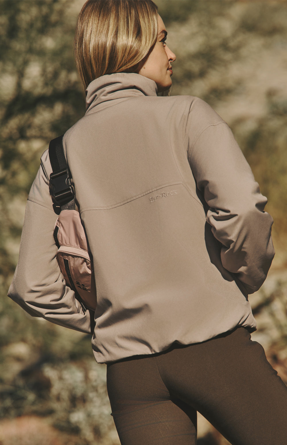 Alp N Rock Catalina Jacket, lightweight beige jacket for women with high neck and slant pockets