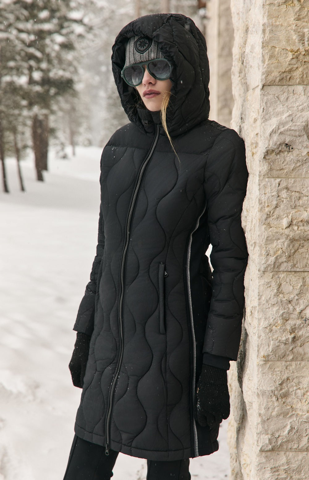 Long Puffer Women's Down Jacket Sale Black Long Puffer Coat