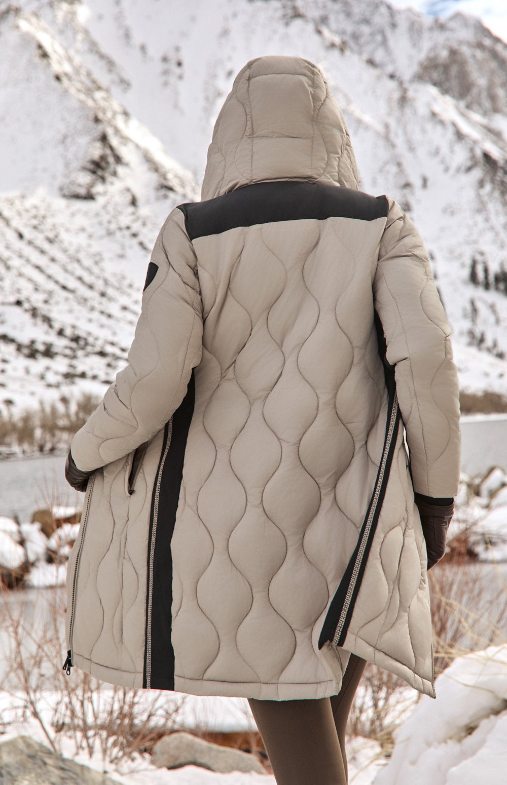 Chamonix Long Puffer Jacket, Stone | Alp N Rock Alp N Rock Womens Outerwear Chamonix Long Jacket | Stone