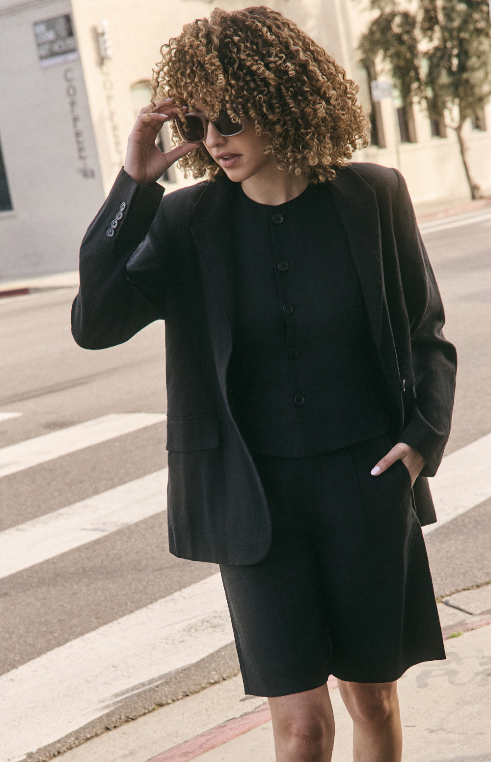 Alp N Rock Emerson Blazer, black linen blazer for women