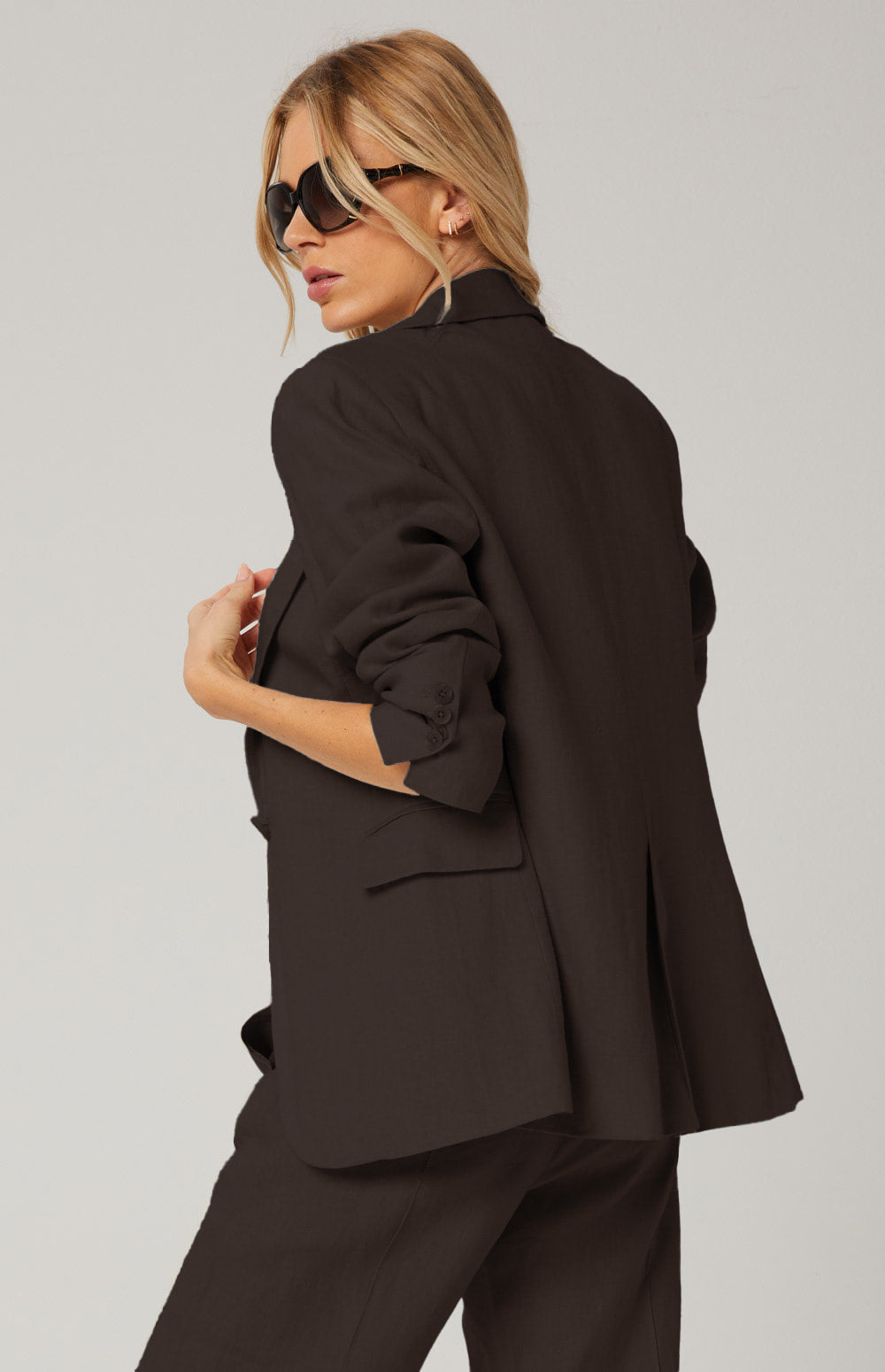 Emerson Linen Blazer, Coffee | Alp N Rock Alp N Rock Womens Outerwear Emerson Linen Blazer | Coffee