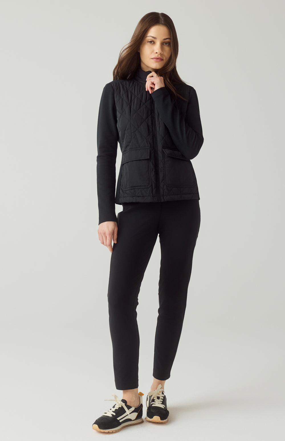 Alp N Rock Kara Jacket, black hybrid jacket for women with front patch pockets