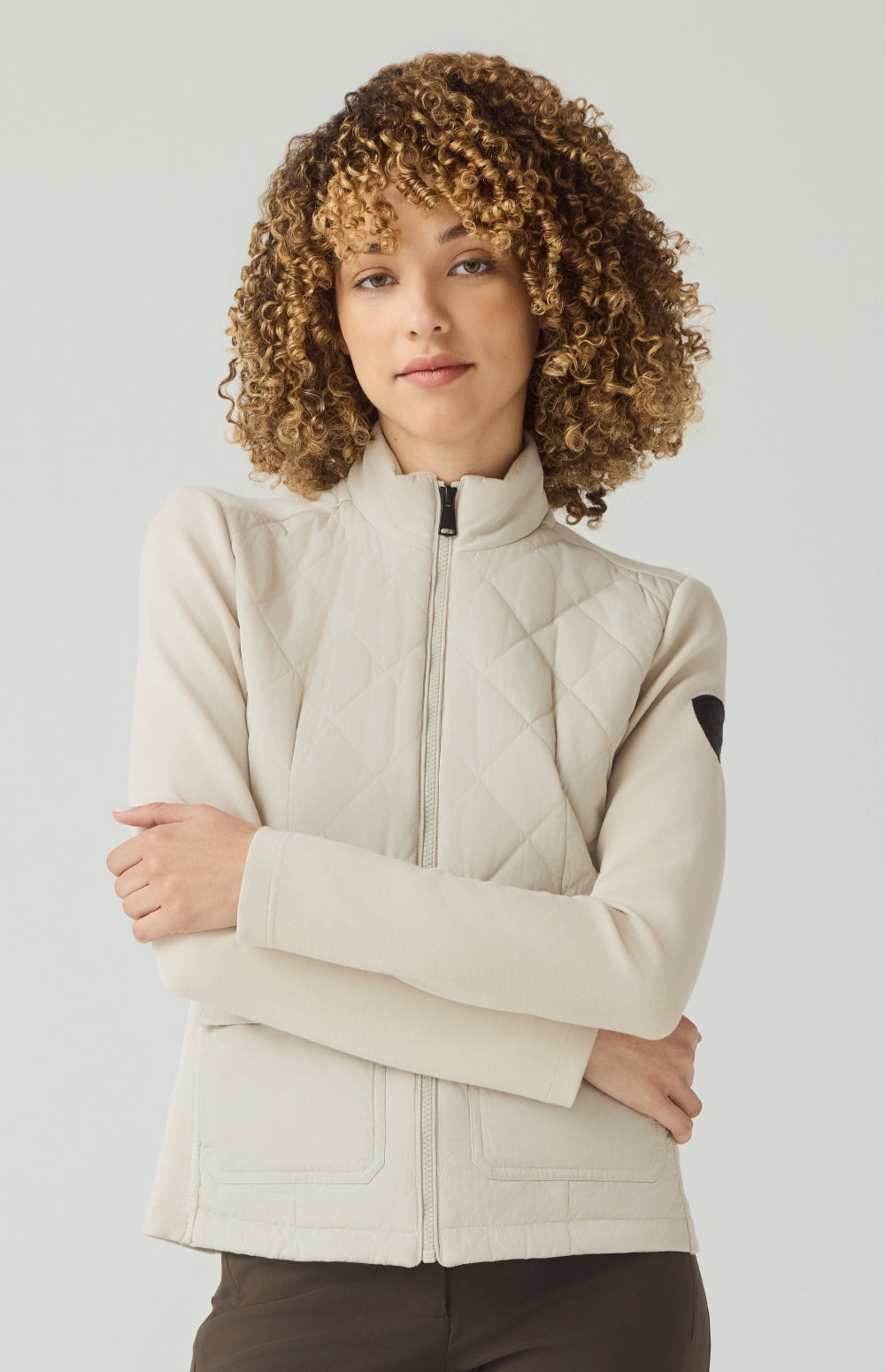 Alp N Rock Kara Jacket, beige hybrid jacket for women with front patch pockets