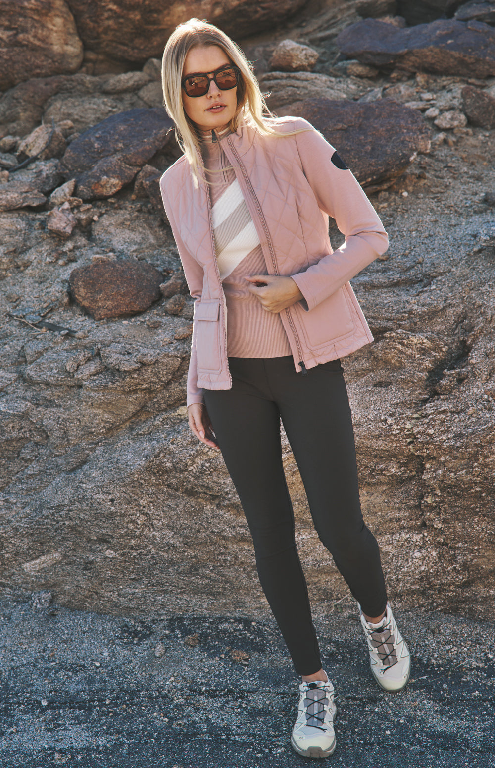 Alp N Rock Kara Jacket, pink hybrid jacket for women with front patch pockets