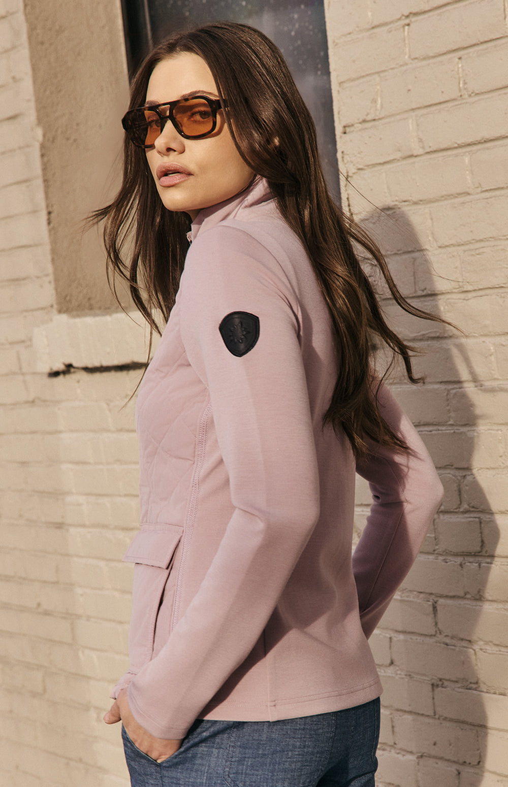 Alp N Rock Kara Jacket, pink hybrid jacket for women with front patch pockets