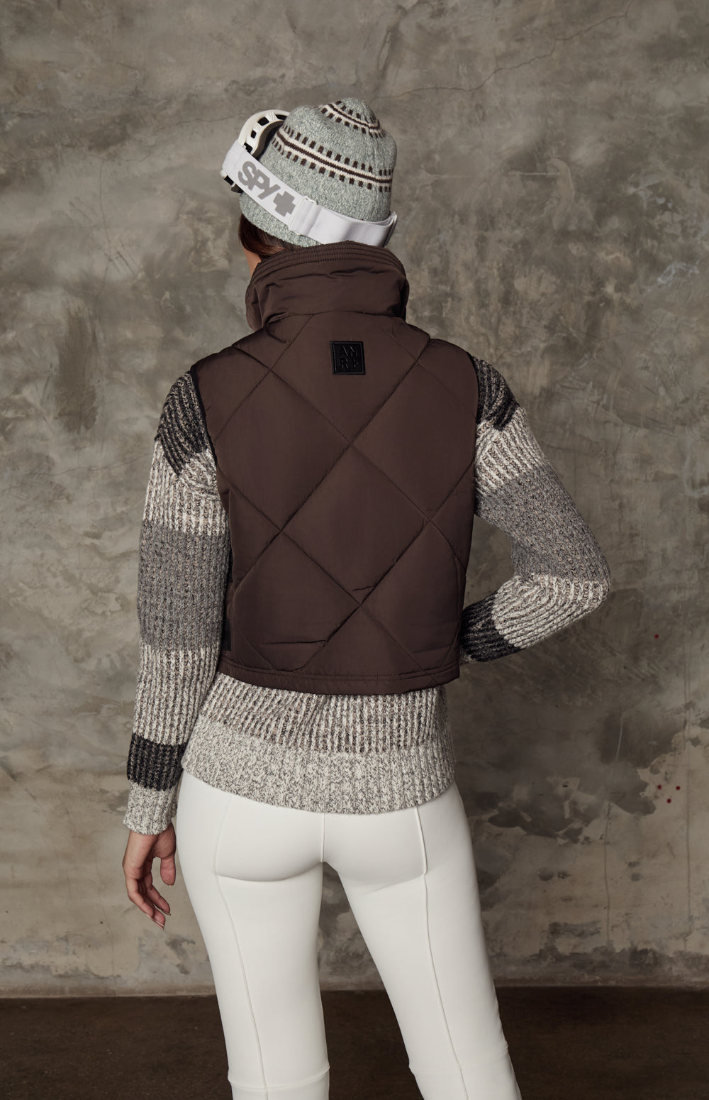 Alp N Rock La Vitesse Vest, dark brown cropped quilted vest for women