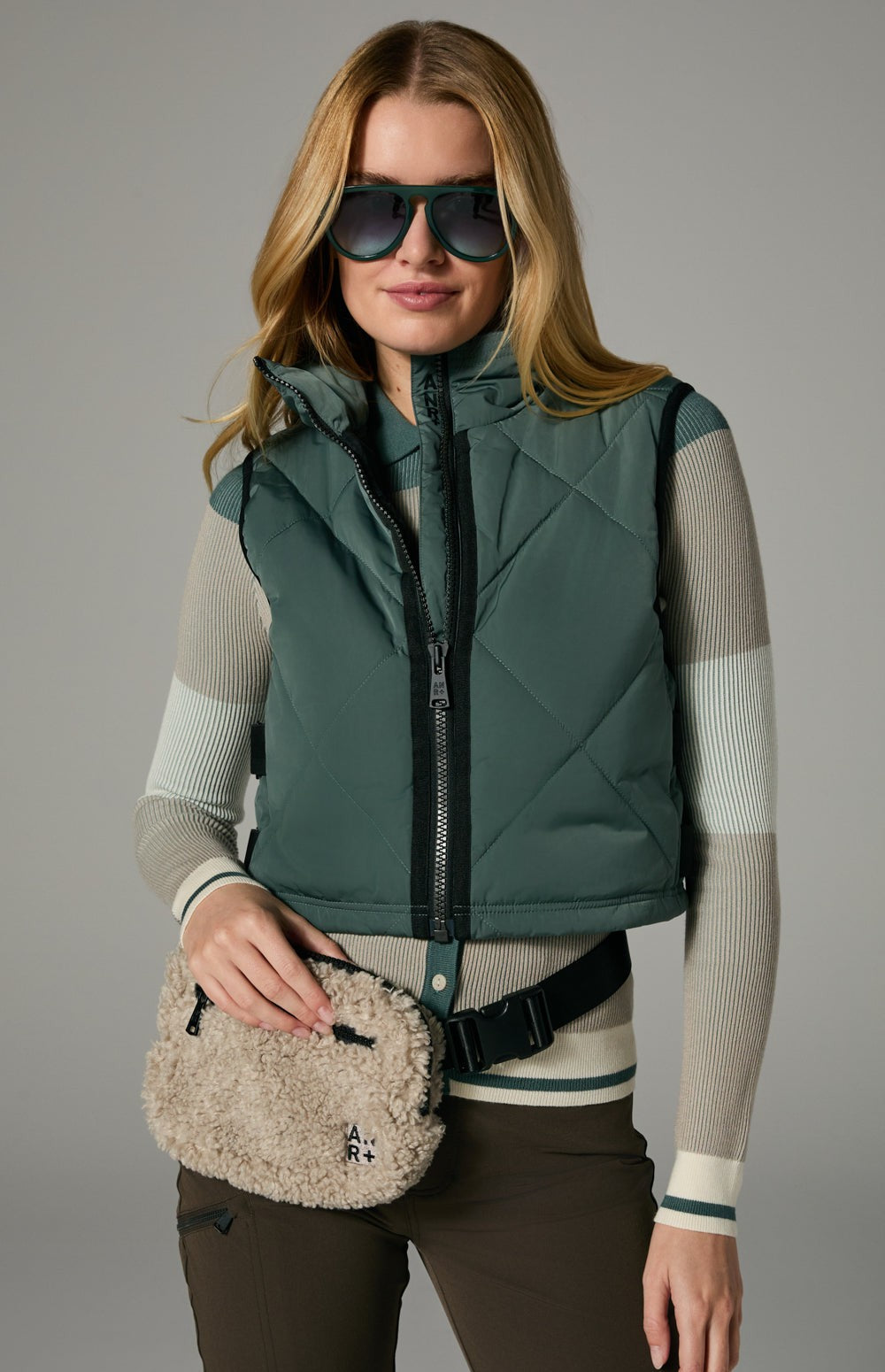 Alp N Rock La Vitesse Vest, green cropped quilted vest for women
