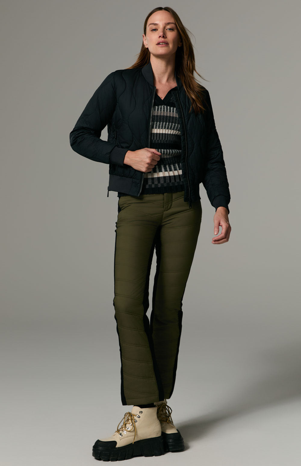 Alp N Rock Metro Bomber Jacket, black quilted bomber jacket for women
