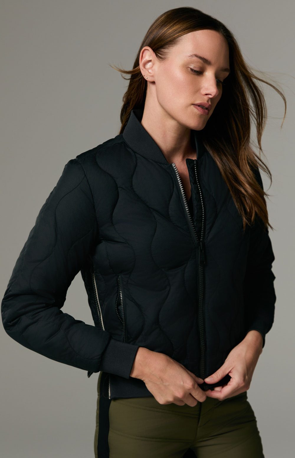 Alp N Rock Metro Bomber Jacket, black quilted bomber jacket for women
