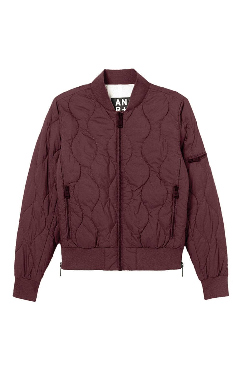 Alp N Rock Metro Bomber Jacket, Women's Burgundy Quilted Bomber Jacket