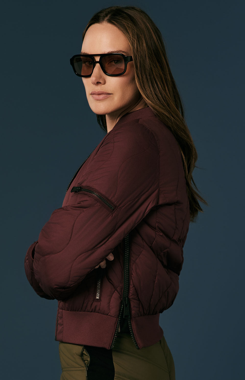 Alp N Rock Metro Bomber Jacket, burgundy quilted bomber jacket for women
