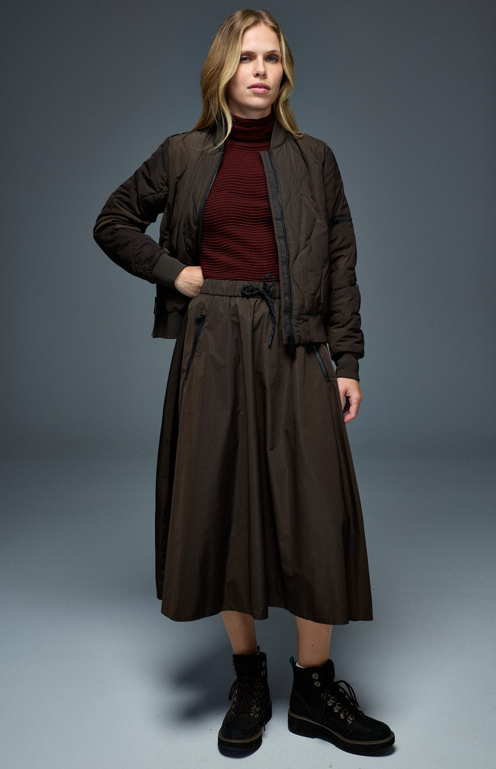 Metro II Bomber Jacket, Coffee | Alp N Rock Alp N Rock Womens Outerwear Metro II Bomber Jacket | Coffee