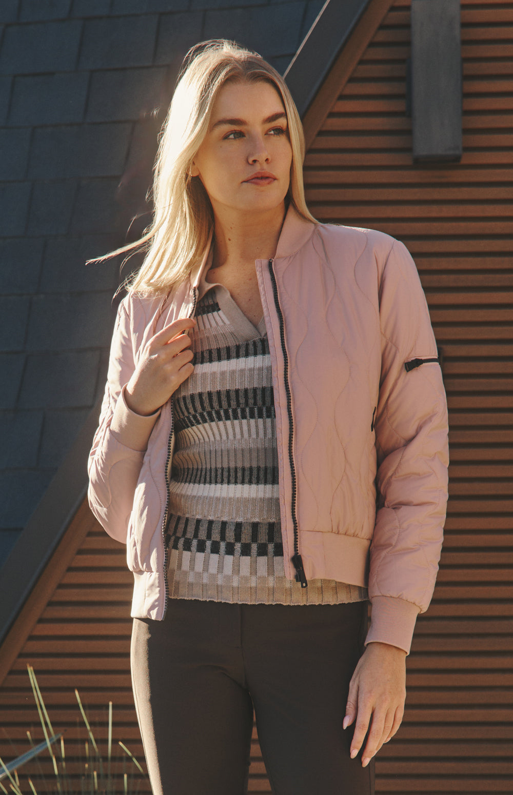 Metro II Bomber Jacket, Rose | Alp N Rock Alp N Rock Womens Outerwear Metro II Bomber Jacket | Rose