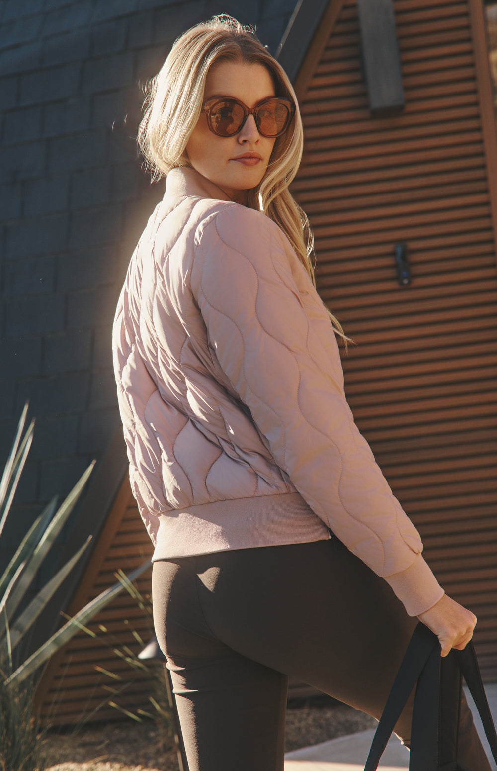 Alp N Rock Metro Jacket, pink quilted bomber jacket for women