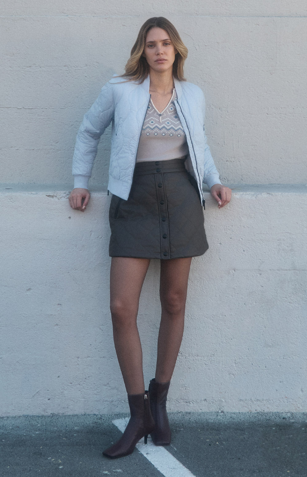 Alp N Rock Metro Bomber Jacket, silver quilted bomber jacket for women
