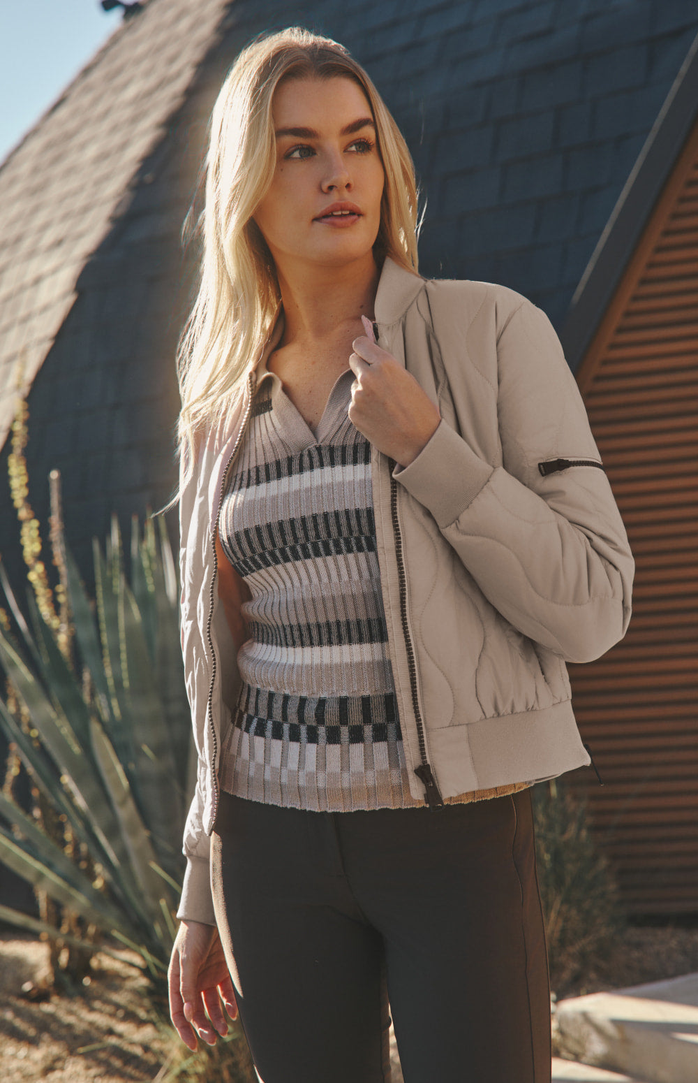 Metro Bomber Jacket, Stone | Alp N Rock | Women's Jacket Alp N Rock Womens Outerwear Metro II Bomber Jacket | Stone