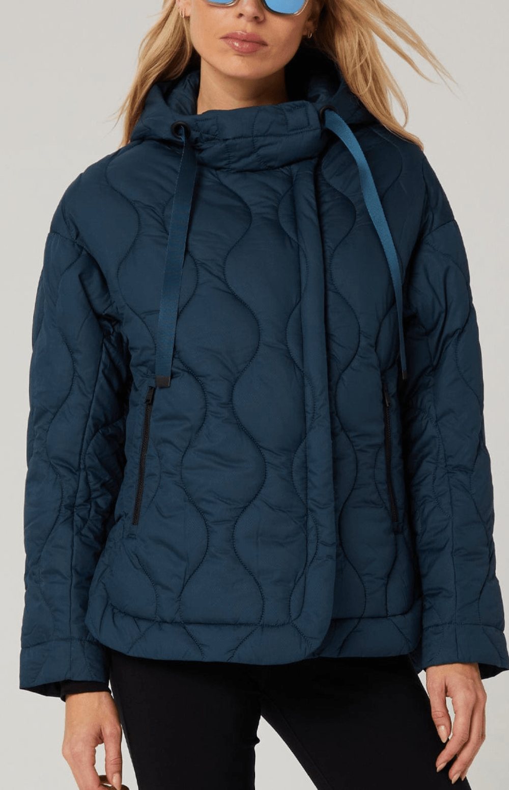 Alp N Rock Nori Jacket, Women's Teal Blue Quilted Jacket with Hood