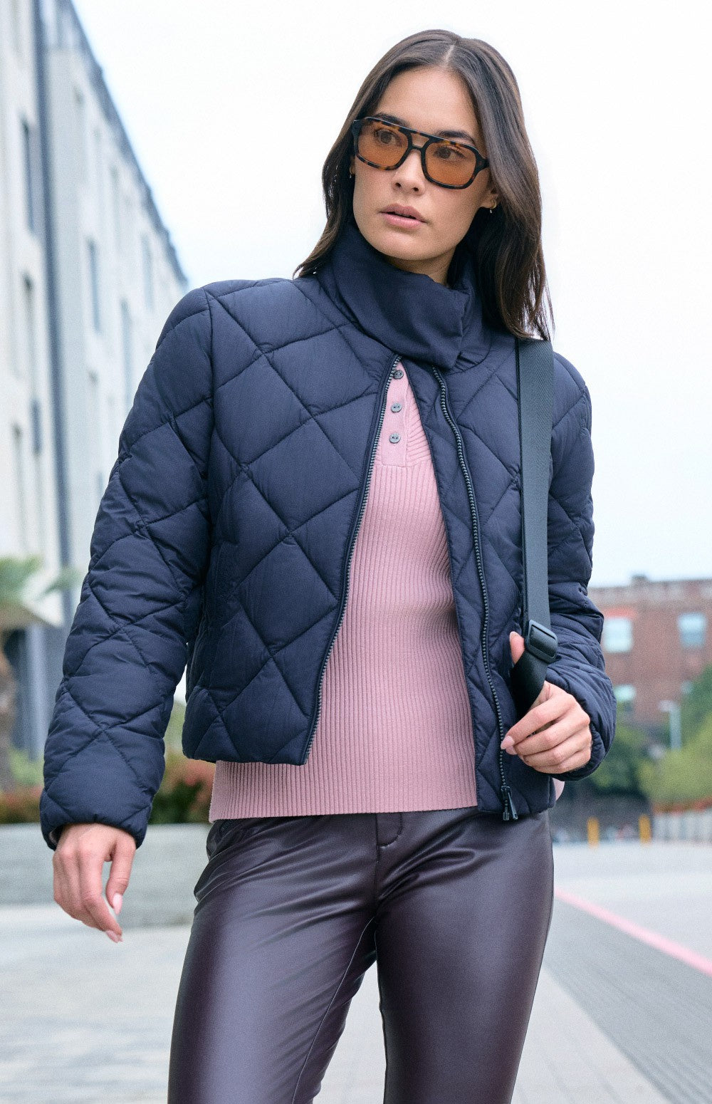 Alp N Rock Ridgewood Funnel Neck Jacket, black funnel neck jacket with diamond quilting for women
