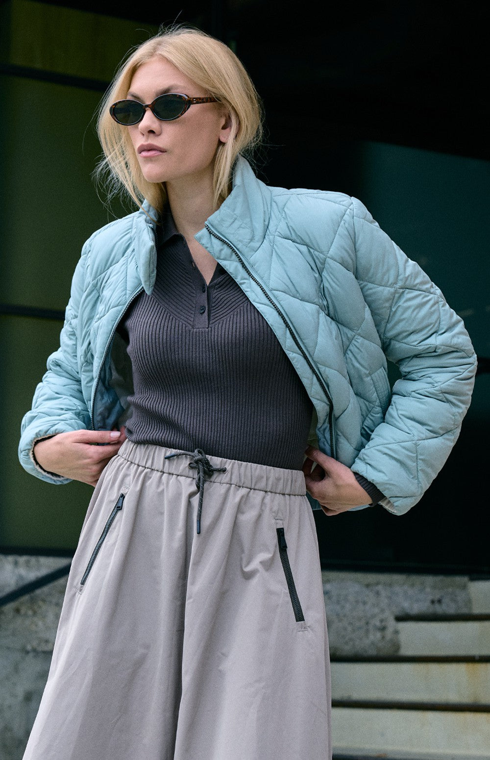 Ridgewood Funnel Neck Jacket, Silver Blue | Alp N Rock Alp N Rock Womens Outerwear Ridgewood Funnel Neck Jacket | Silver Blue