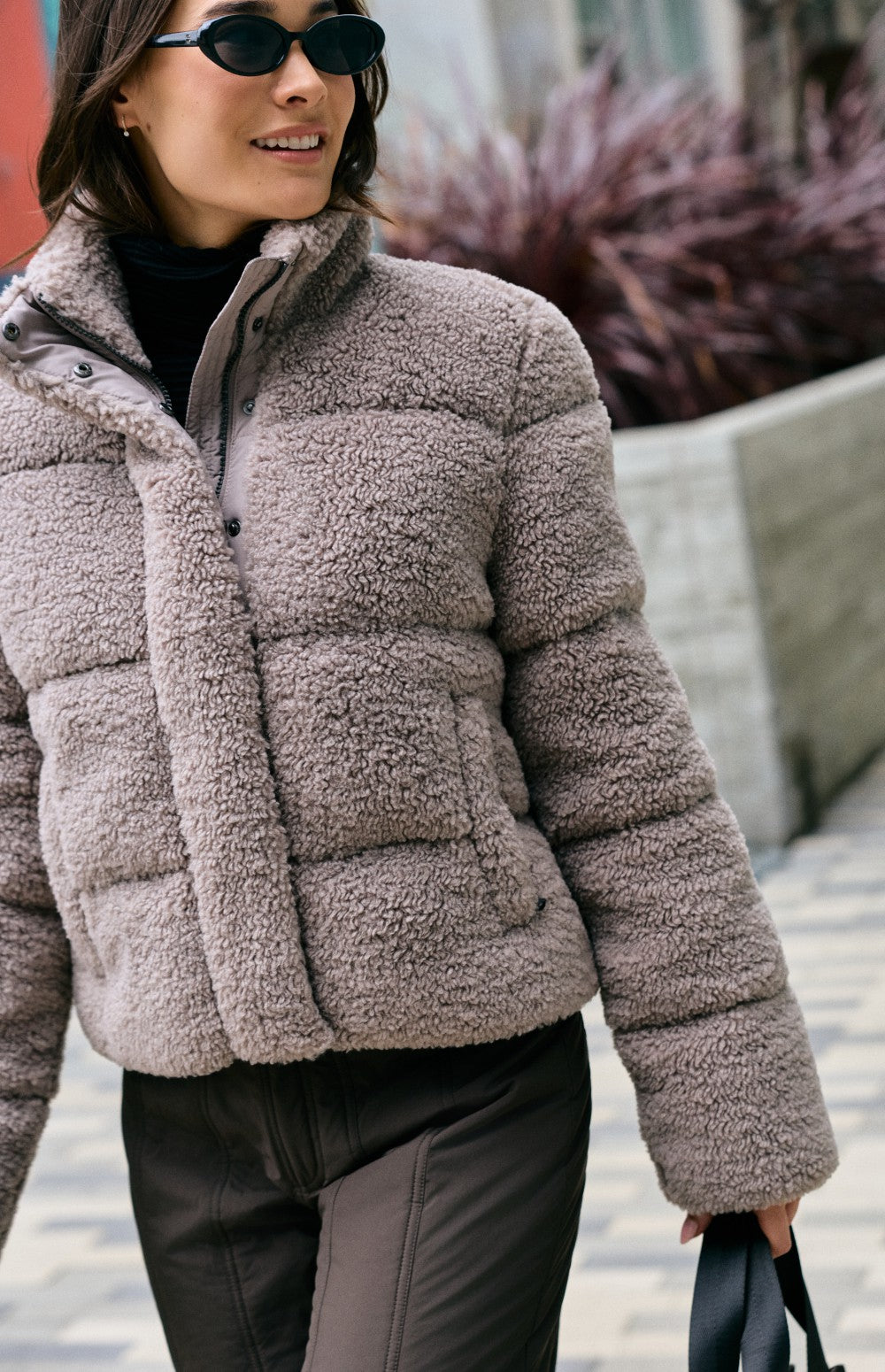 Alp N Rock Serac Shearling Jacket, women's taupe shearling winter jacket