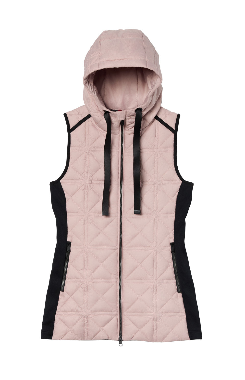 Alp N Rock Sinclair Vest, pink quilted long vest for women with hood