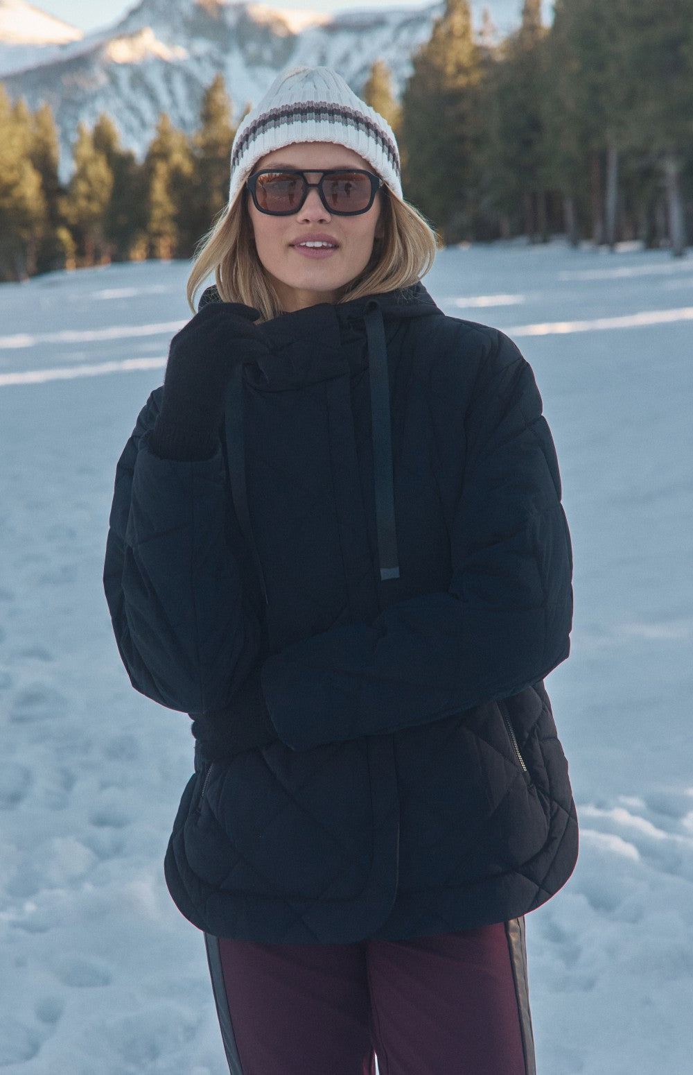 Alp N Rock Skyline Hooded Jacket, black puffer jacket with hood for women