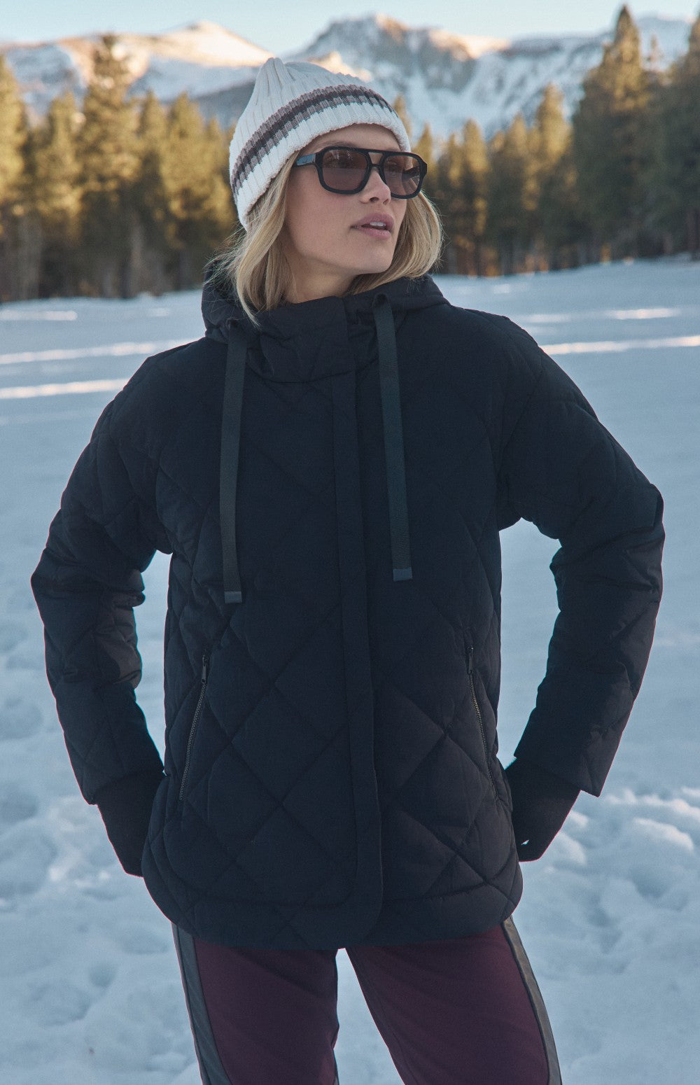 Alp N Rock Skyline Hooded Jacket, black puffer jacket with hood for women